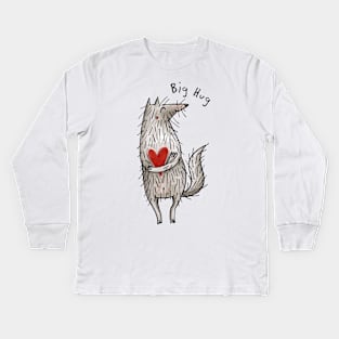 Big Hug - Little Wolf With A Big Heart  #RBSTAYCAY Kids Long Sleeve T-Shirt